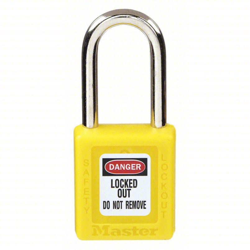 410YLW - 1.5&quot; SHACKLE YELLOW ZENEX LOCKOUT PADLOCK