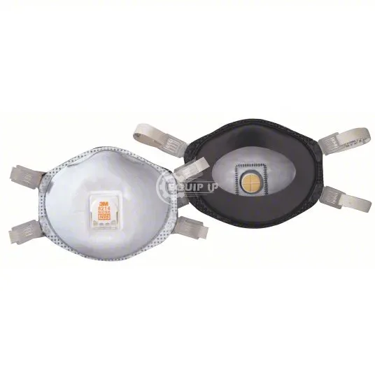 8214 - Disposable Respirator: Dual, Adj, Metal Nose Clip, Std, White, M Mask Size, 3M, Molded, 10 PK
