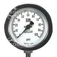 40SV-C300-GF - 4" ALL 316 SS GAUGE, 1/4" NPT BTM CONN., SAFETY GLASS LENS, VIBRA OPTION 30"Hg - 0 -