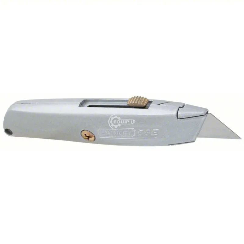 10-099 - STANLEY Utility Knife: 6 in Overall Lg, Steel Std Tip, Plain, Metal, Gray, Tools Needed