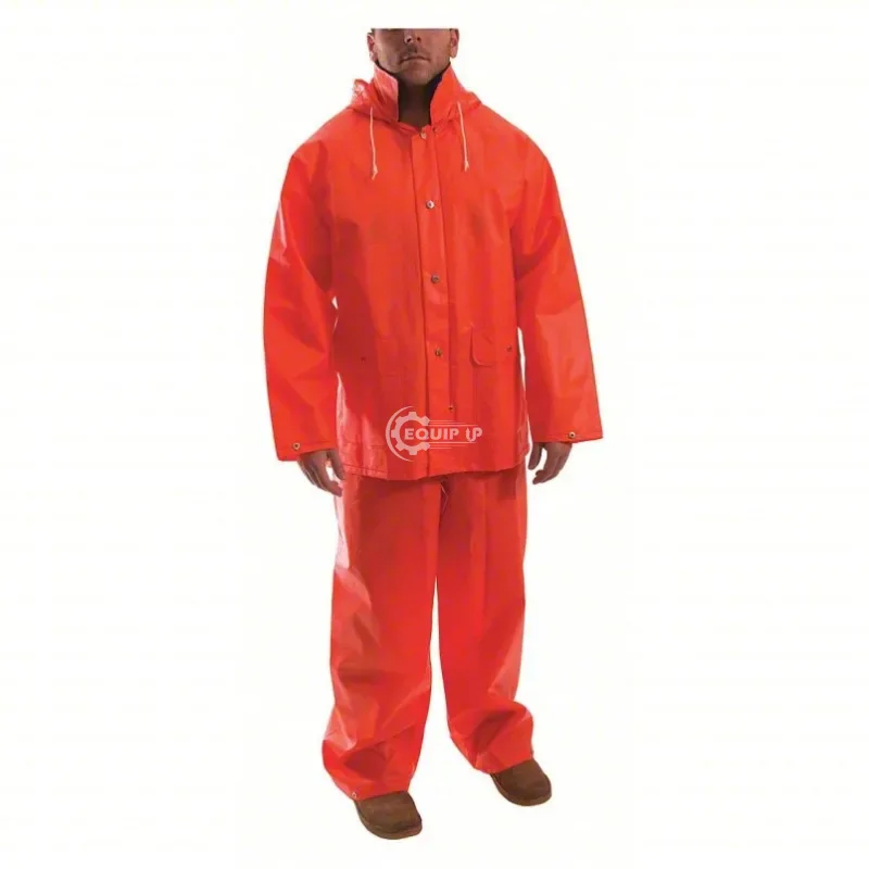 S63219 - TINGLEY 2-Piece Rainsuit: 2-Piece Rain Suit with Hooded Jacket and Bib Overalls, Orange, XL