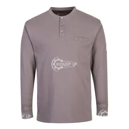 FR32GRRM - Portwest FR Anti-Static Henley Shirt in Gray, size Medium