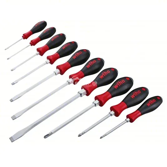 53099 - WIHA Screwdriver: 1-10 Pieces, 10 Pieces, Phillips/Slotted Tip, 12 3/4 in Overall Lg, Cushio