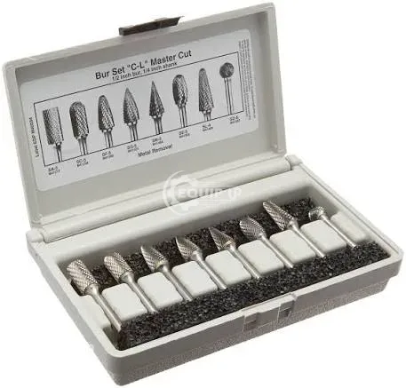 M40594 - WIDIA Carbide Bur Set: 1/4" Shank, 8 pc