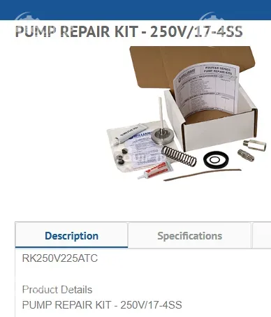 WMSRK250V225ATC - PUMP REPAIR KIT-250V/17-4/TC