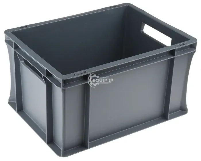 725-9158 - RS PRO 20L Grey Polypropylene Euro Containers, 120 mm x 300 mm x 400 mm
