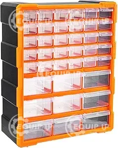 Wall Mount Hardware and Craft Storage Cabinet Organizer with 39 Drawers, Plastic Garage Organization